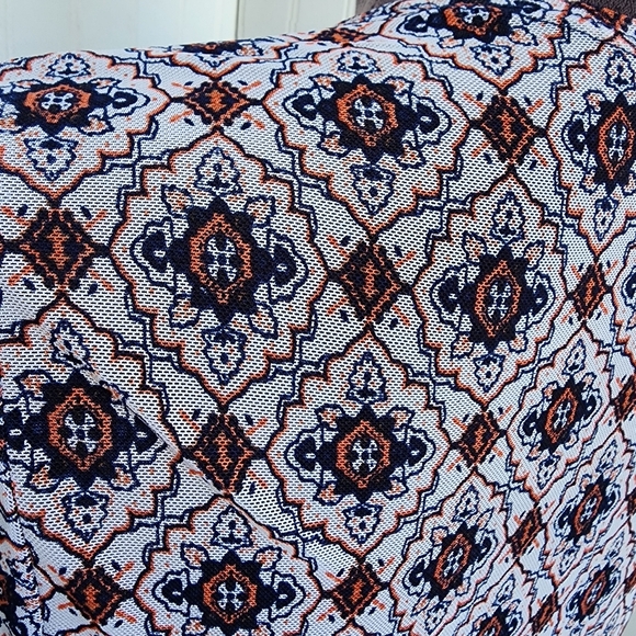 Exclusive One Geo Print Boho Kimono Duster Top Stretch Mesh Lightweight Sz M - Picture 8 of 13